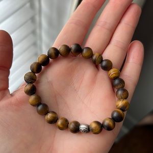 Tiger’s Eye Crystal Bracelet with Evil Eye